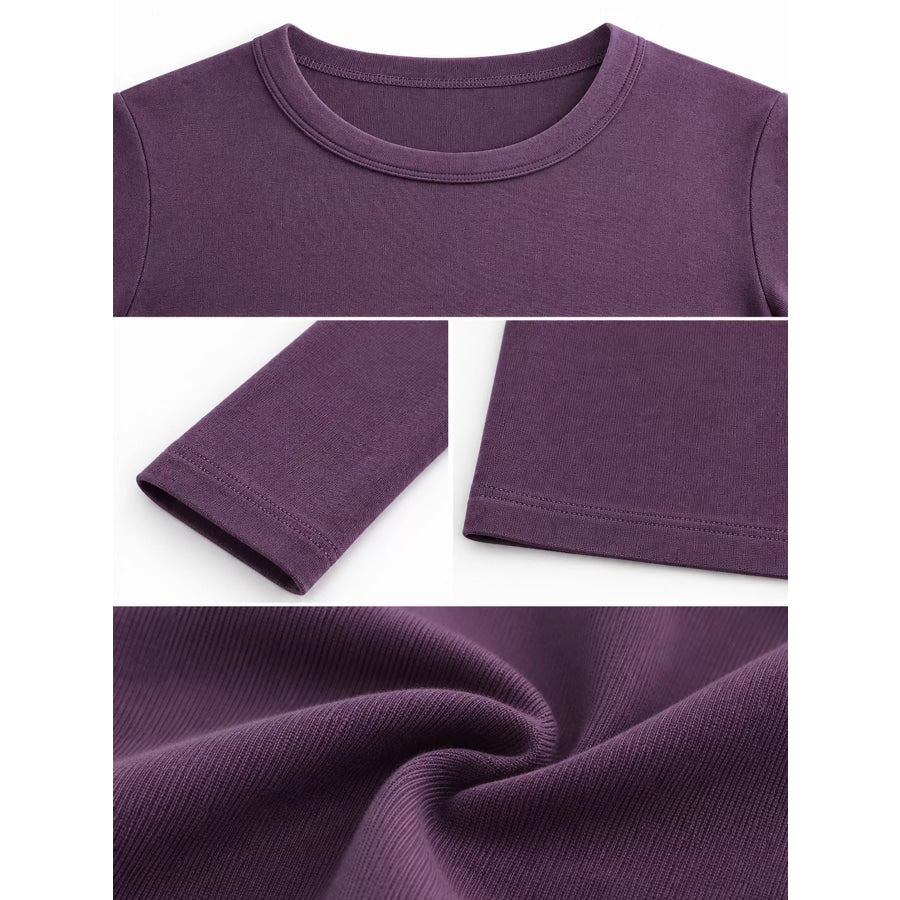 Full Size Minimalist Slim-Fit Long Sleeve Crew Neck T-Shirt Plus Apparel and Accessories