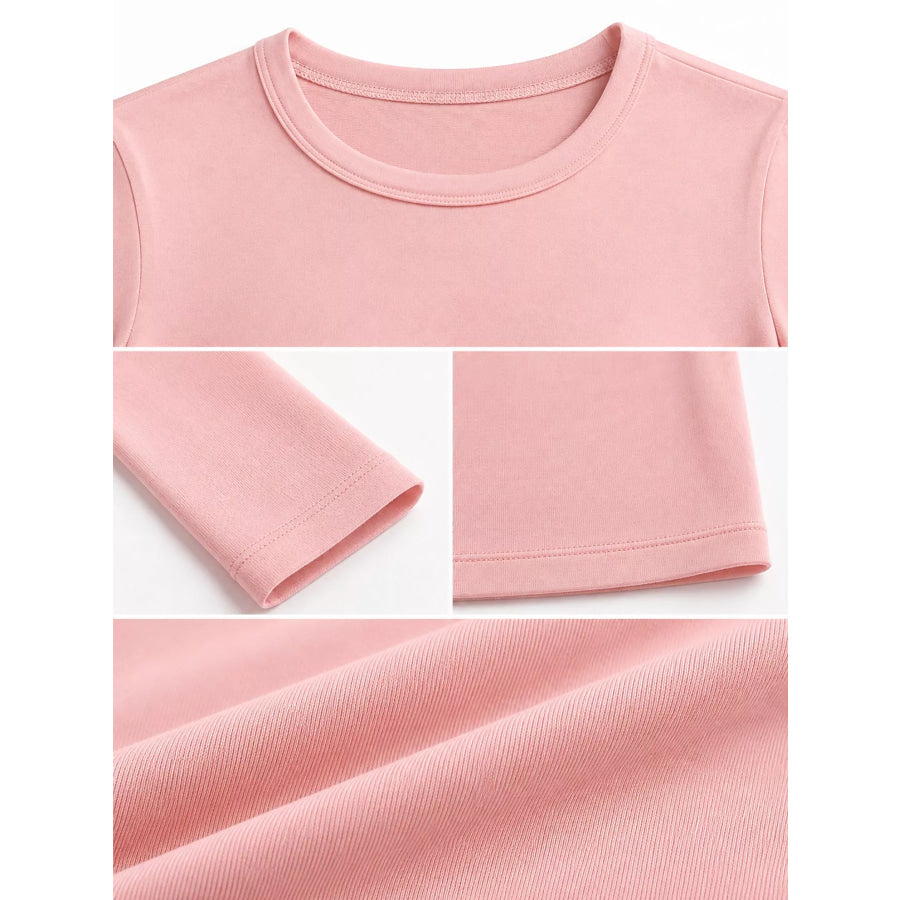 Full Size Minimalist Slim-Fit Long Sleeve Crew Neck T-Shirt Plus Apparel and Accessories