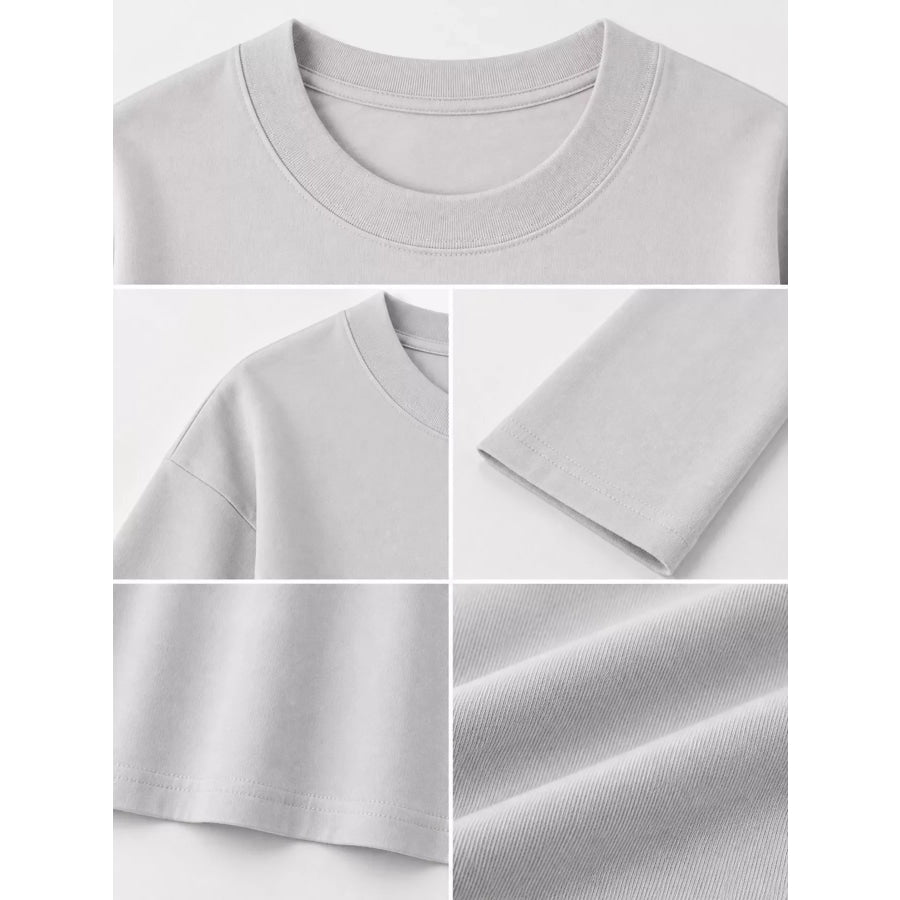Full Size Minimalist Solid Long-Sleeve Crew Neck T-Shirt Plus Apparel and Accessories