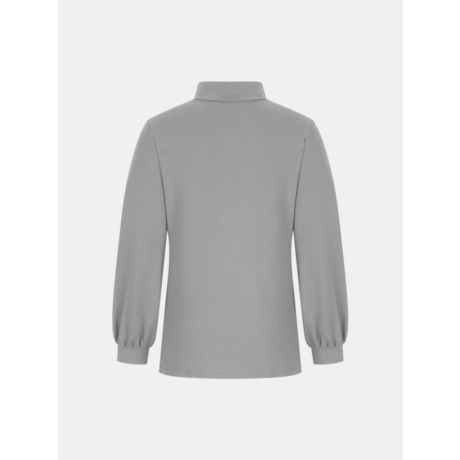 Full Size Mock Neck Long Sleeve T-Shirt Apparel and Accessories