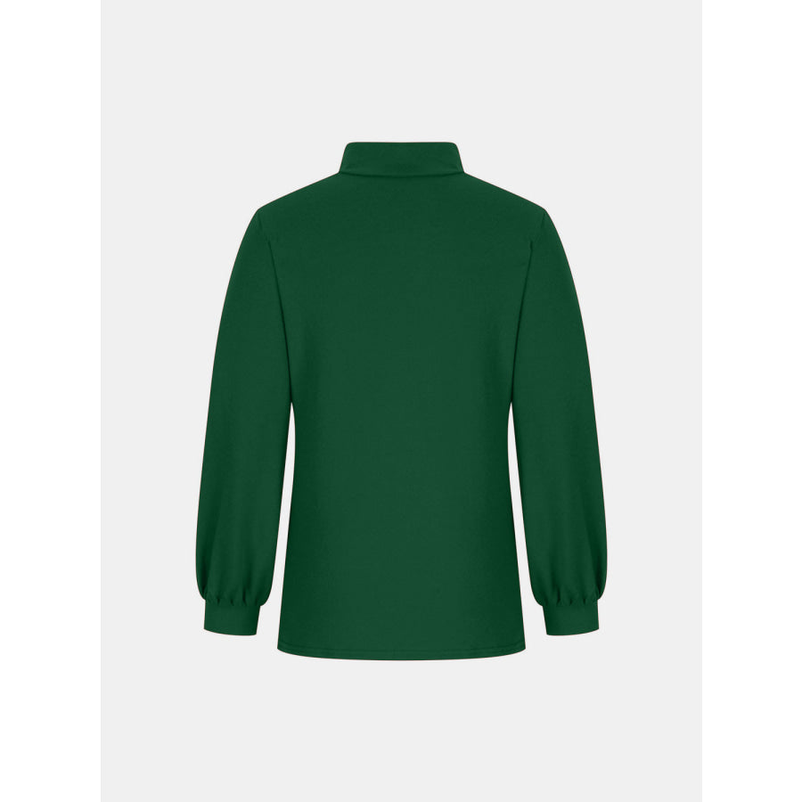 Full Size Mock Neck Long Sleeve T-Shirt Apparel and Accessories