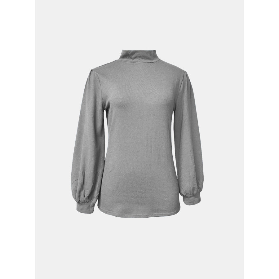 Full Size Mock Neck Long Sleeve T-Shirt Apparel and Accessories