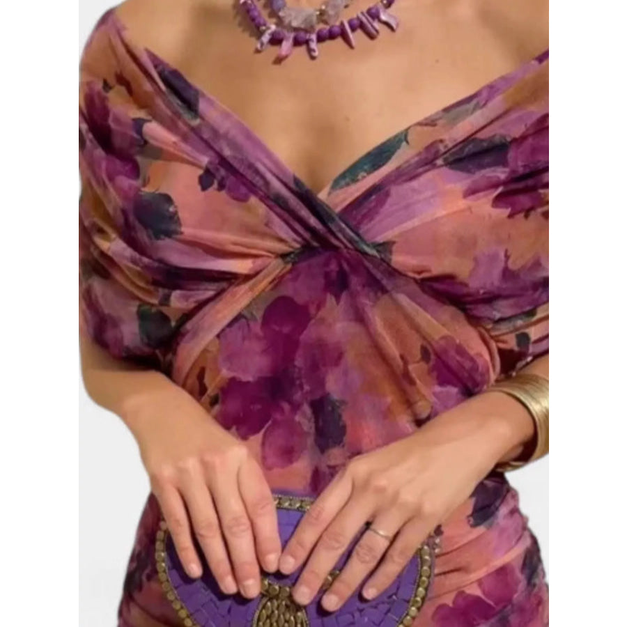 Full Size Off-Shoulder Ruched Maxi Dress Plus Apparel and Accessories