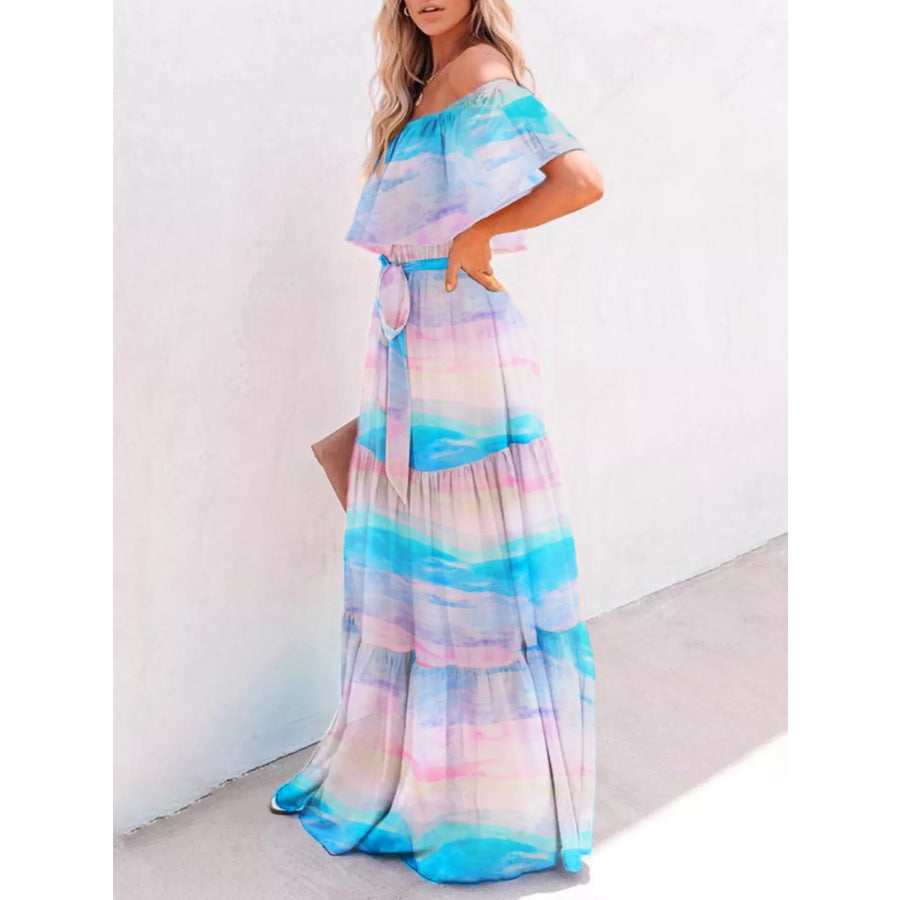 Full Size Off-Shoulder Tiered Maxi Dress Plus Size Apparel and Accessories