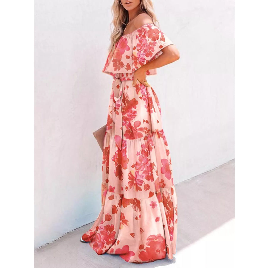 Full Size Off-Shoulder Tiered Maxi Dress Plus Size Apparel and Accessories