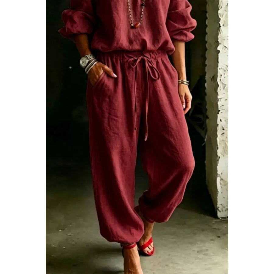 Full Size Off-Shoulder Top and Pants Set Plus Size Apparel and Accessories