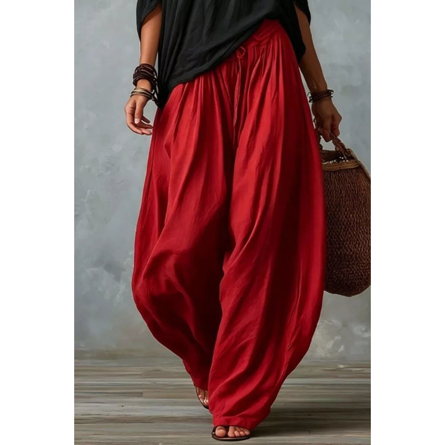 Full Size Off-Shoulder Top and Wide-Leg Pants Set Plus Size Apparel and Accessories