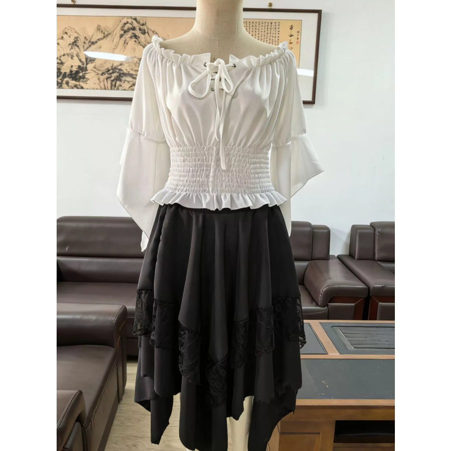 Full Size Off-Shoulder Top & Belly Band and Skirt Set Plus Apparel Accessories