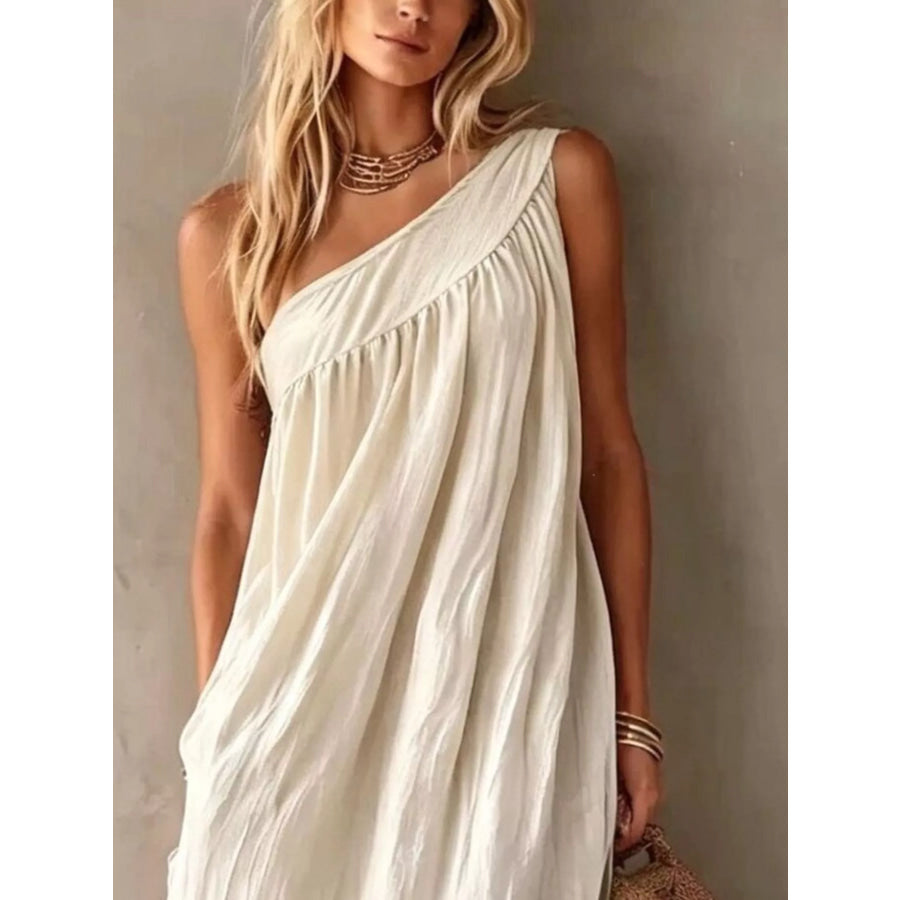 Full Size One-Shoulder Maxi Dress Plus Size White / S Apparel and Accessories