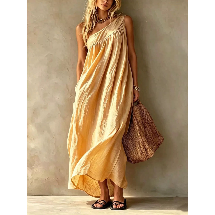 Full Size One-Shoulder Maxi Dress Plus Size Apparel and Accessories
