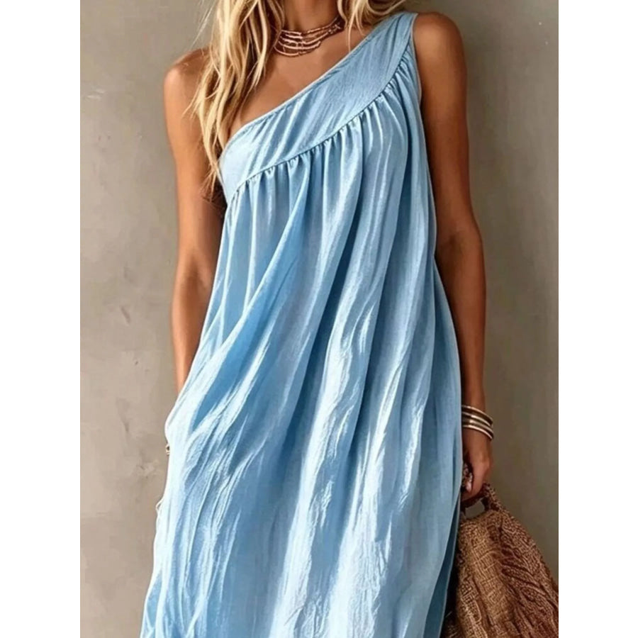 Full Size One-Shoulder Maxi Dress Plus Size Apparel and Accessories