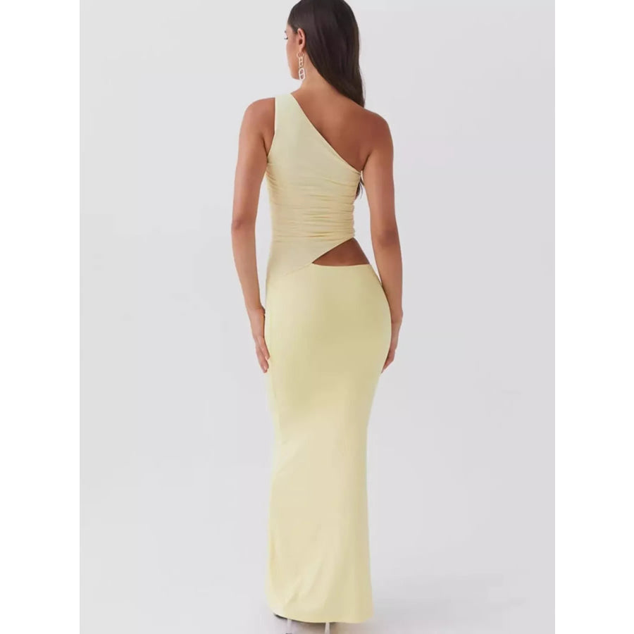Full Size One-Shoulder Top and Maxi Skirt Set Plus Size Yellow / XS Apparel and Accessories