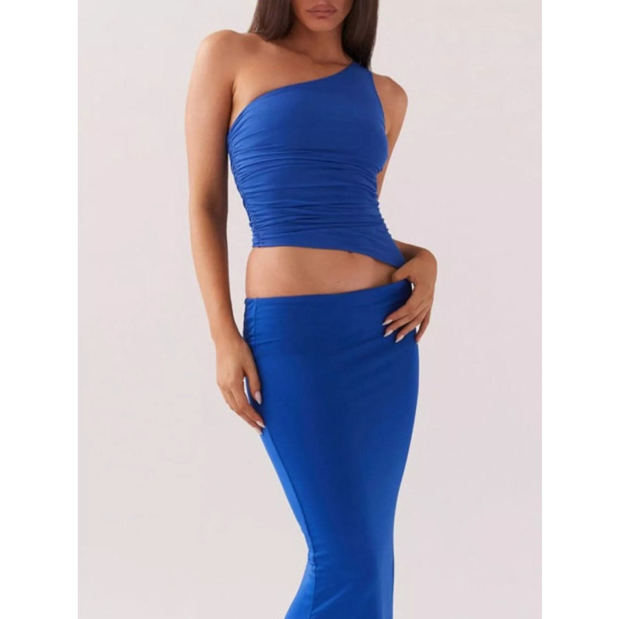 Full Size One-Shoulder Top and Maxi Skirt Set Plus Size Apparel and Accessories