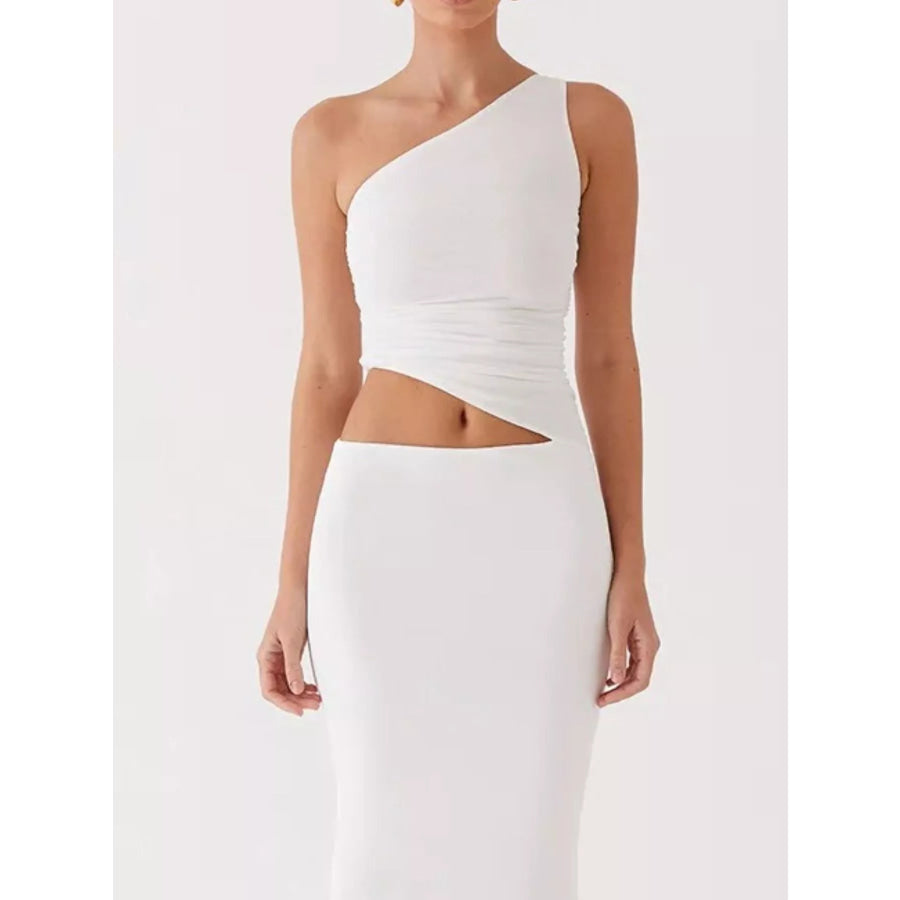 Full Size One-Shoulder Top and Maxi Skirt Set Plus Size Apparel and Accessories