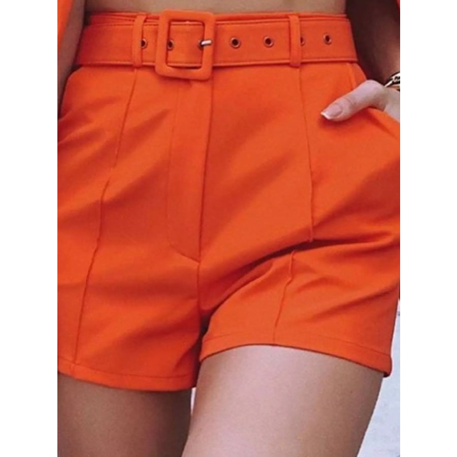 Full Size Open Front Blazer and Belted Shorts Set Plus Apparel Accessories