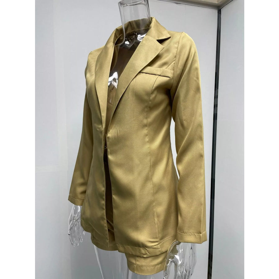 Full Size Open Front Blazer and Belted Shorts Set Plus Apparel Accessories