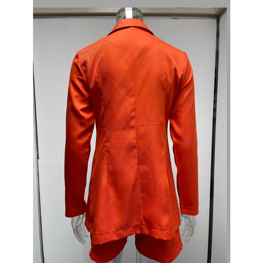Full Size Open Front Blazer and Belted Shorts Set Plus Apparel Accessories