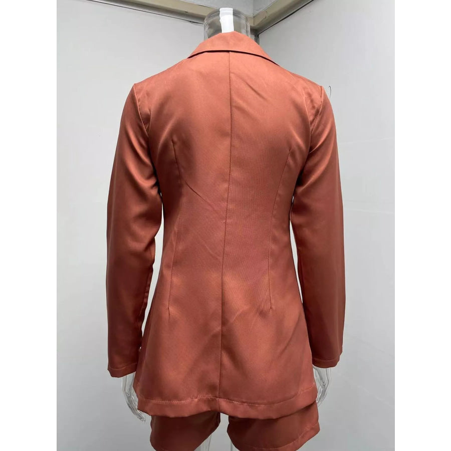 Full Size Open Front Blazer and Belted Shorts Set Plus Apparel Accessories