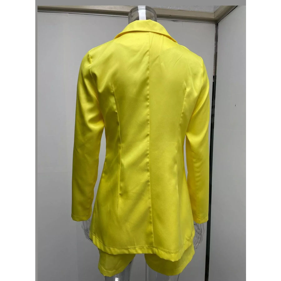 Full Size Open Front Blazer and Belted Shorts Set Plus Apparel Accessories