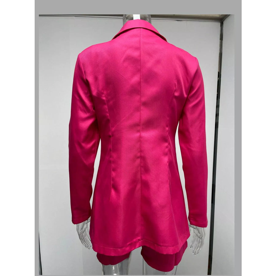 Full Size Open Front Blazer and Belted Shorts Set Plus Apparel Accessories