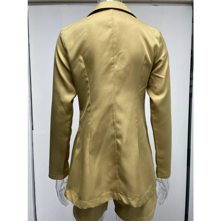 Full Size Open Front Blazer and Belted Shorts Set Plus Apparel Accessories