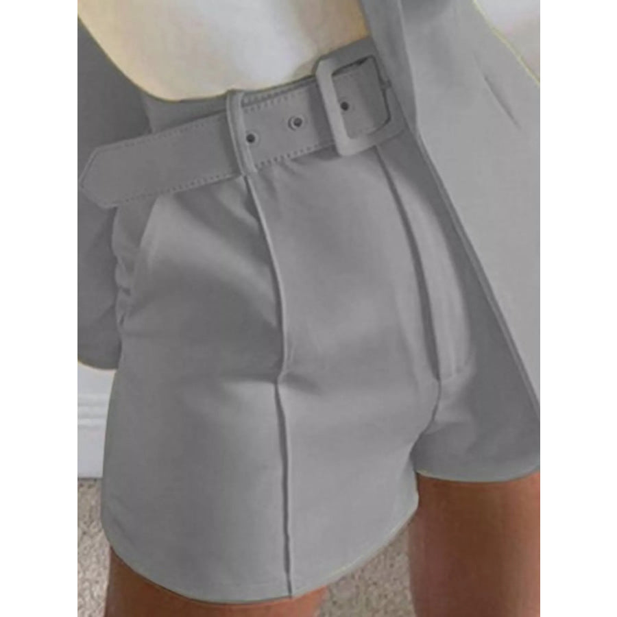 Full Size Open Front Blazer and Belted Shorts Set Plus Apparel Accessories
