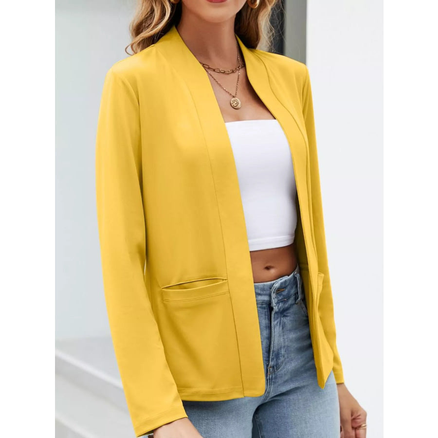 Full Size Open-Front Long Sleeve Blazer Plus Apparel and Accessories
