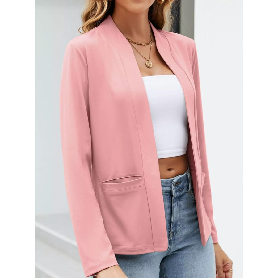 Full Size Open-Front Long Sleeve Blazer Plus Apparel and Accessories