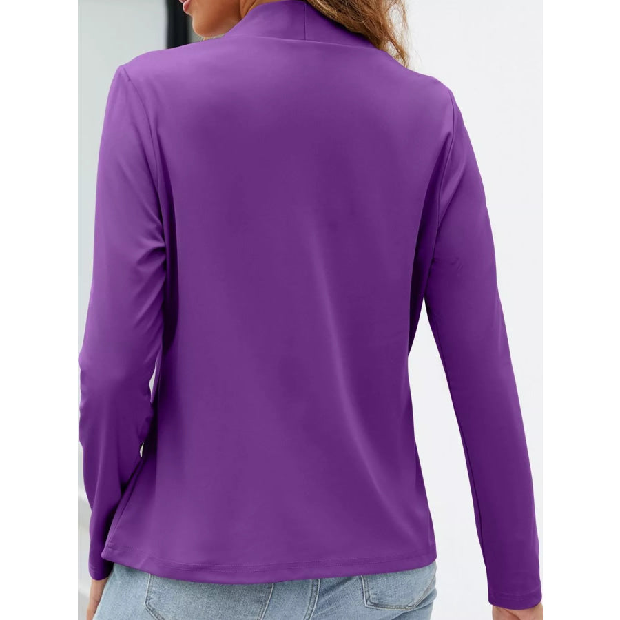 Full Size Open-Front Long Sleeve Blazer Plus Apparel and Accessories