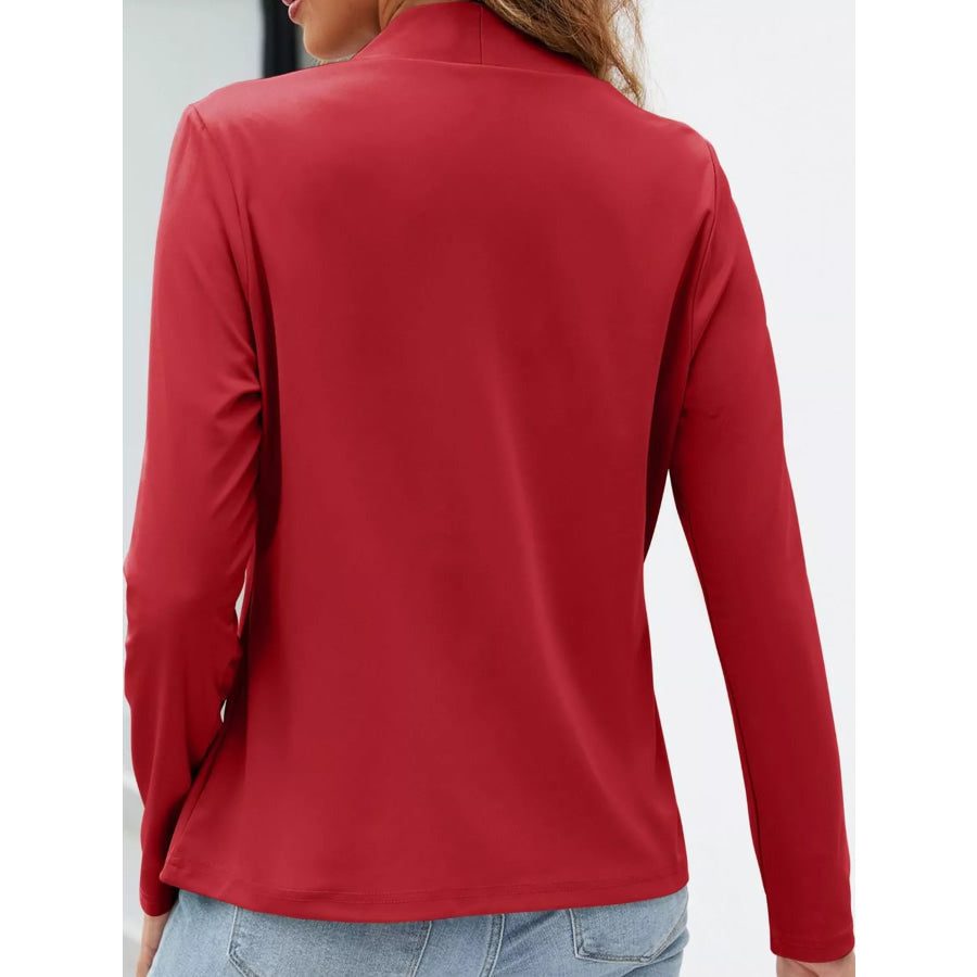 Full Size Open-Front Long Sleeve Blazer Plus Apparel and Accessories
