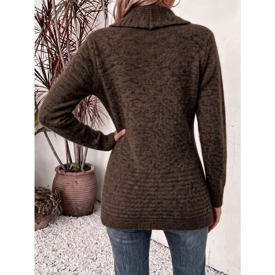 Full Size Open Front Long Sleeve Cardigan Plus Apparel and Accessories