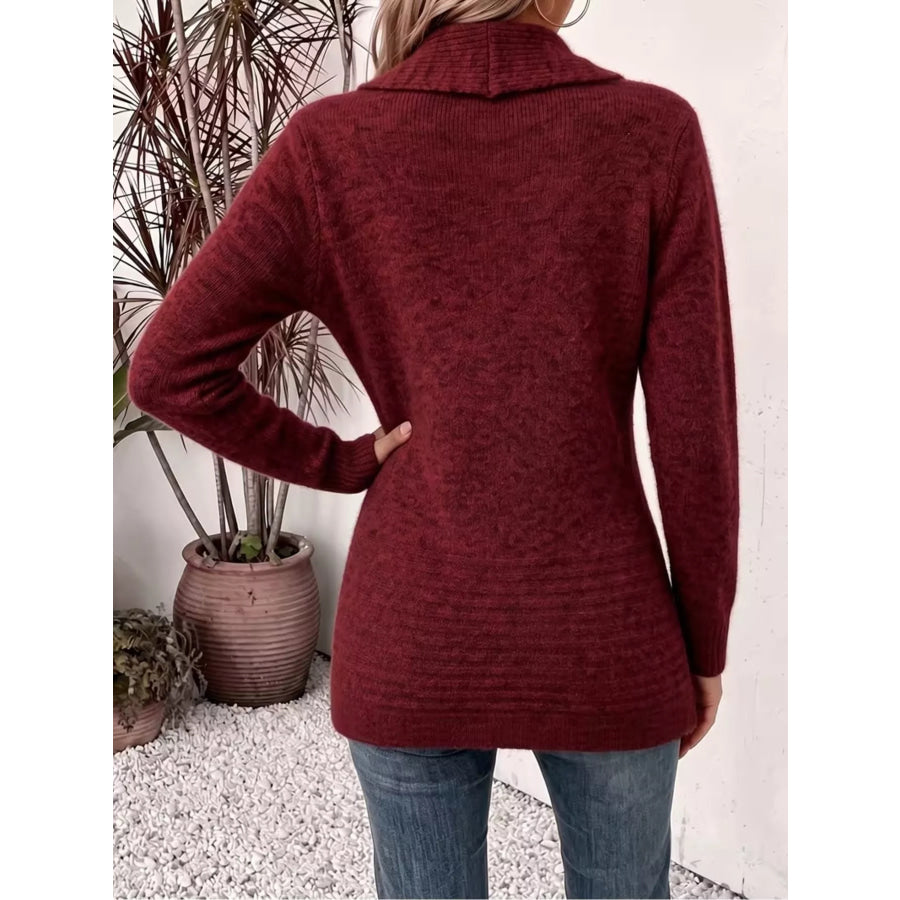 Full Size Open Front Long Sleeve Cardigan Plus Apparel and Accessories
