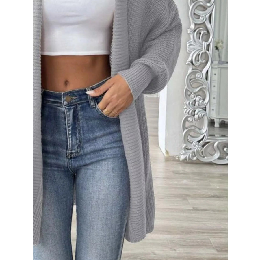 Full Size Open Front Long Sleeve Cardigan Plus Size Apparel and Accessories