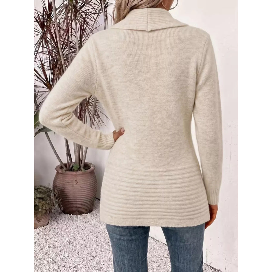 Full Size Open Front Long Sleeve Cardigan Plus Apparel and Accessories