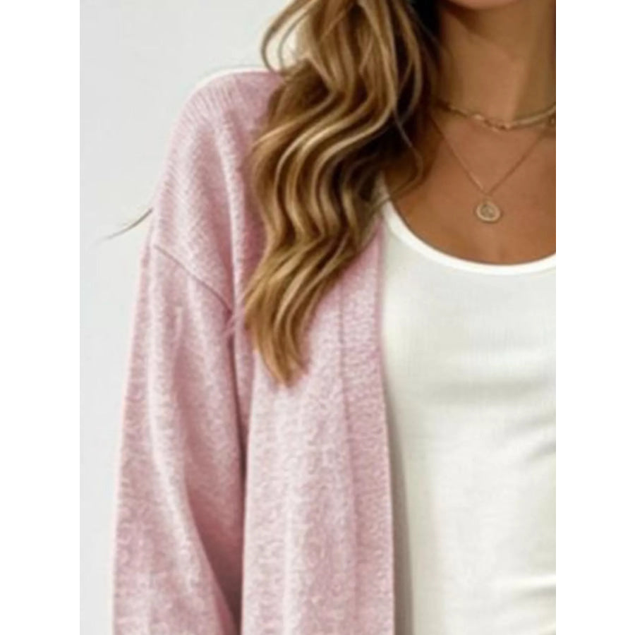 Full Size Open-Front Longline Knit Cardigan Plus Size Apparel and Accessories