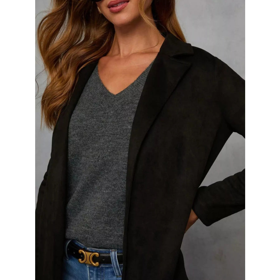 Full Size Open Front Longline Outerwear Plus Size Apparel and Accessories