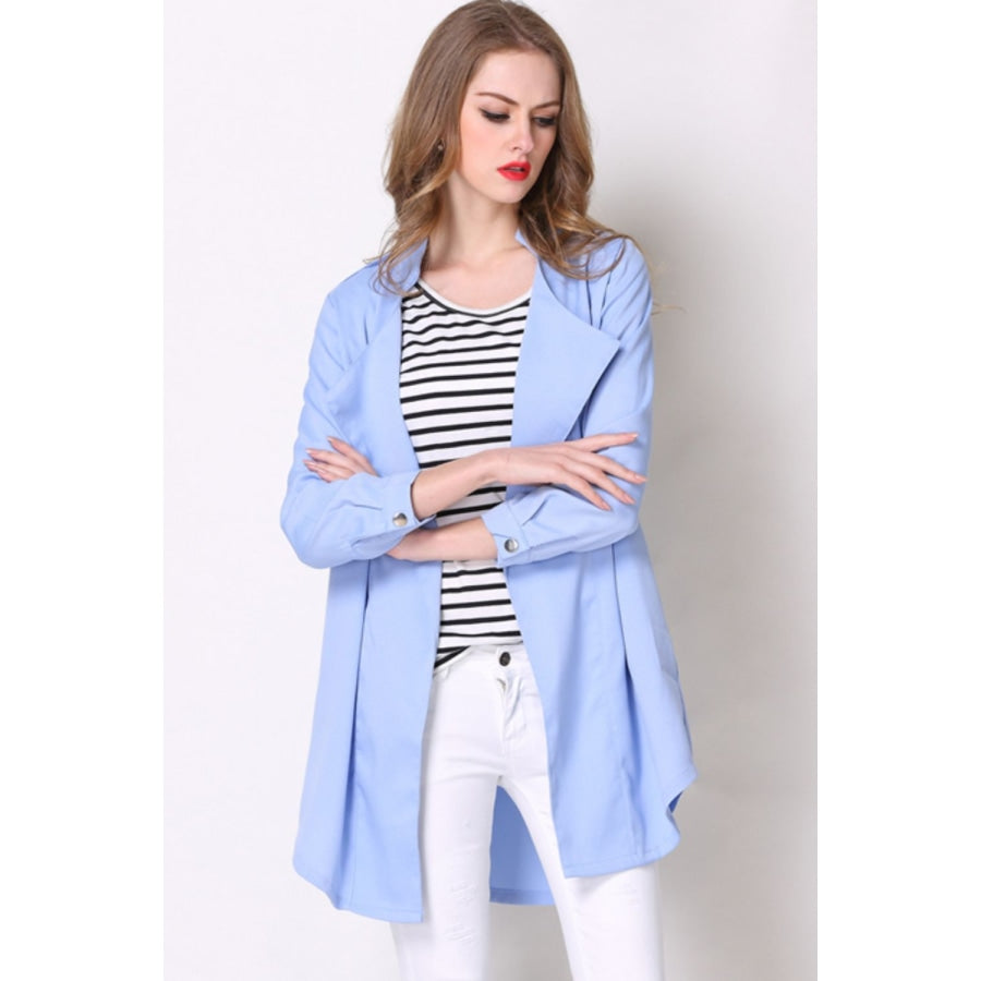 Full Size Open Front Longline Trench Coat