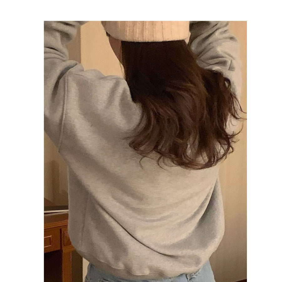 Full Size Oversized Graphic Crewneck Sweatshirt Plus Apparel and Accessories