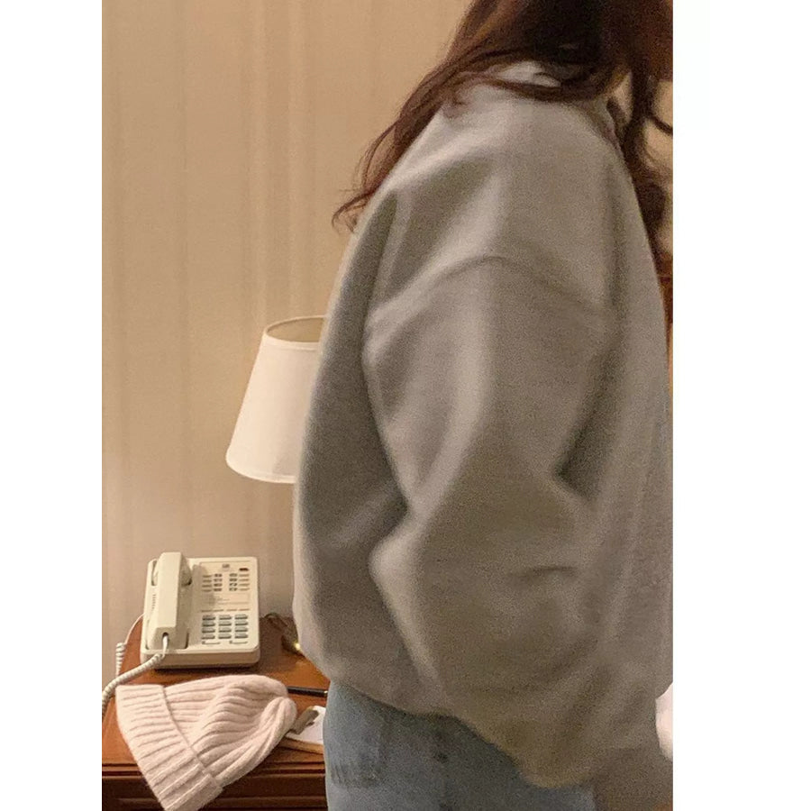 Full Size Oversized Graphic Crewneck Sweatshirt Plus Apparel and Accessories