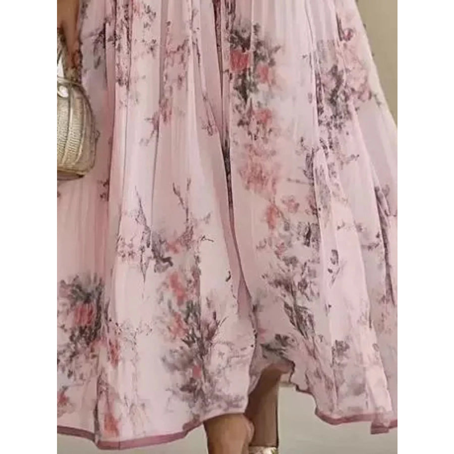 Full Size Pleated Floral Maxi Dress Plus Apparel and Accessories