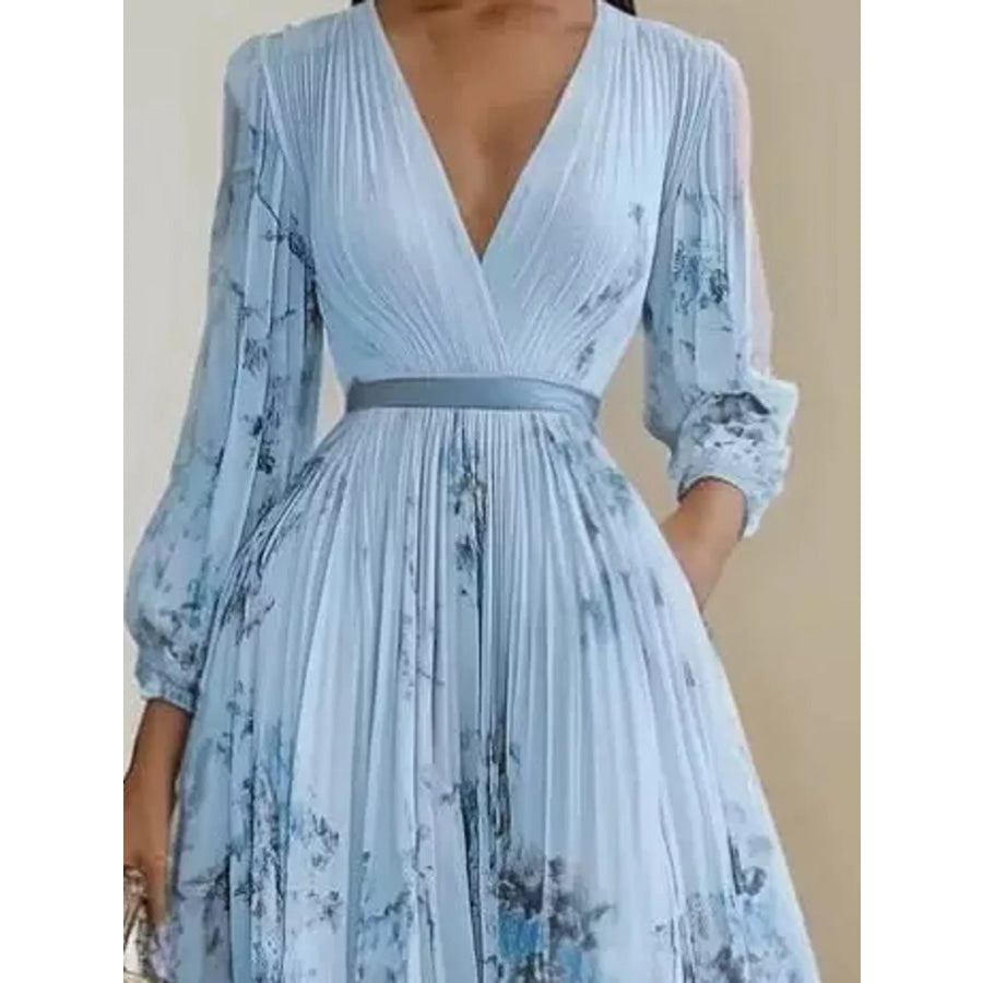 Full Size Pleated Floral Maxi Dress Plus Apparel and Accessories