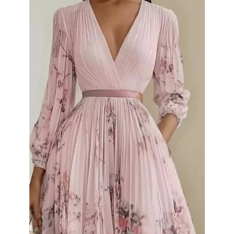 Full Size Pleated Floral Maxi Dress Plus Apparel and Accessories