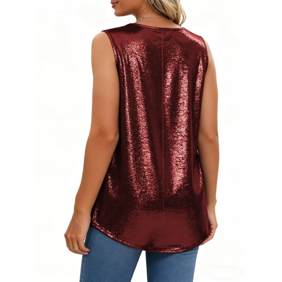 Full Size Pleated Square Neck Tank Plus Size Apparel and Accessories