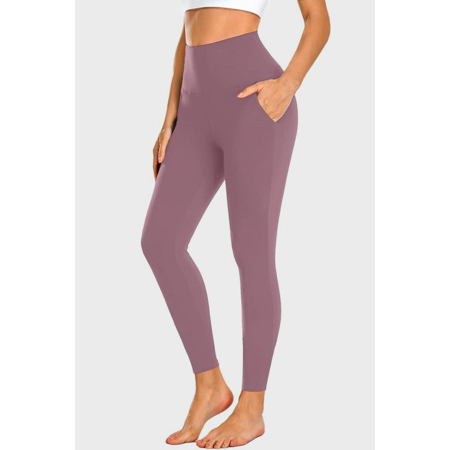 Full Size Pocketed High Waist Active Leggings Apparel and Accessories