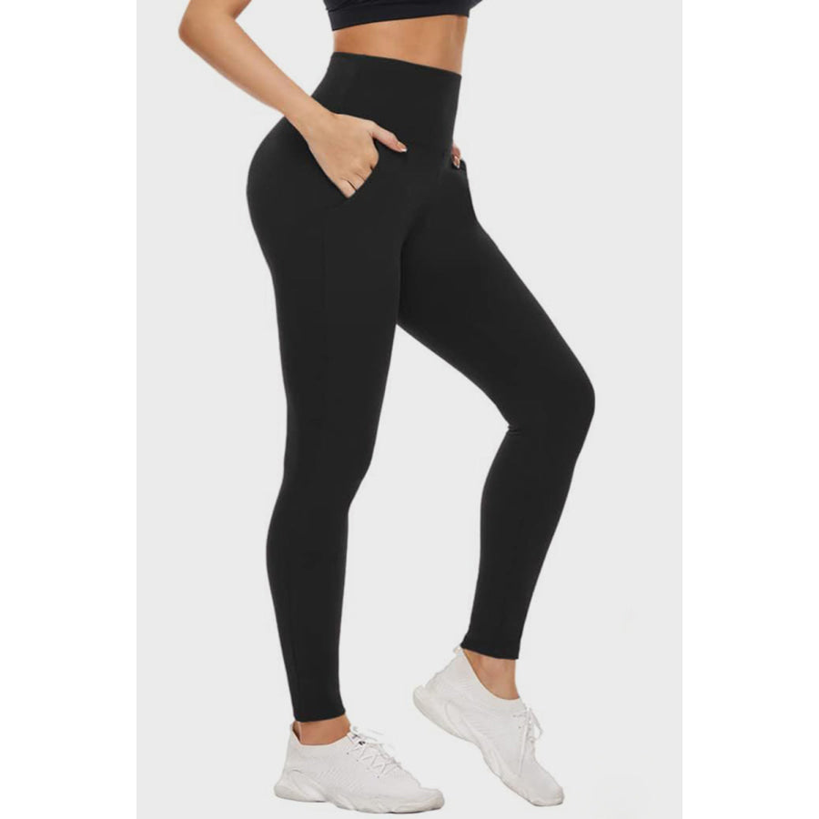 Full Size Pocketed High Waist Active Leggings Apparel and Accessories