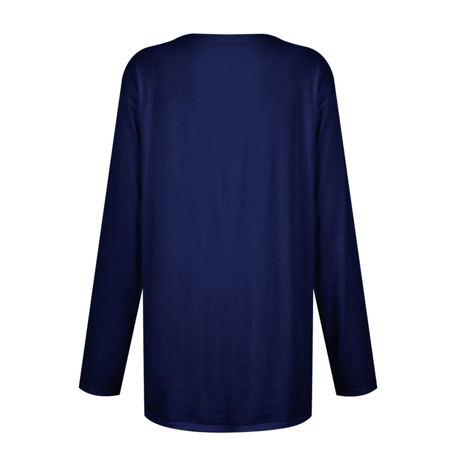 Full Size Pocketed Round Neck Long Sleeve T-Shirt Apparel and Accessories