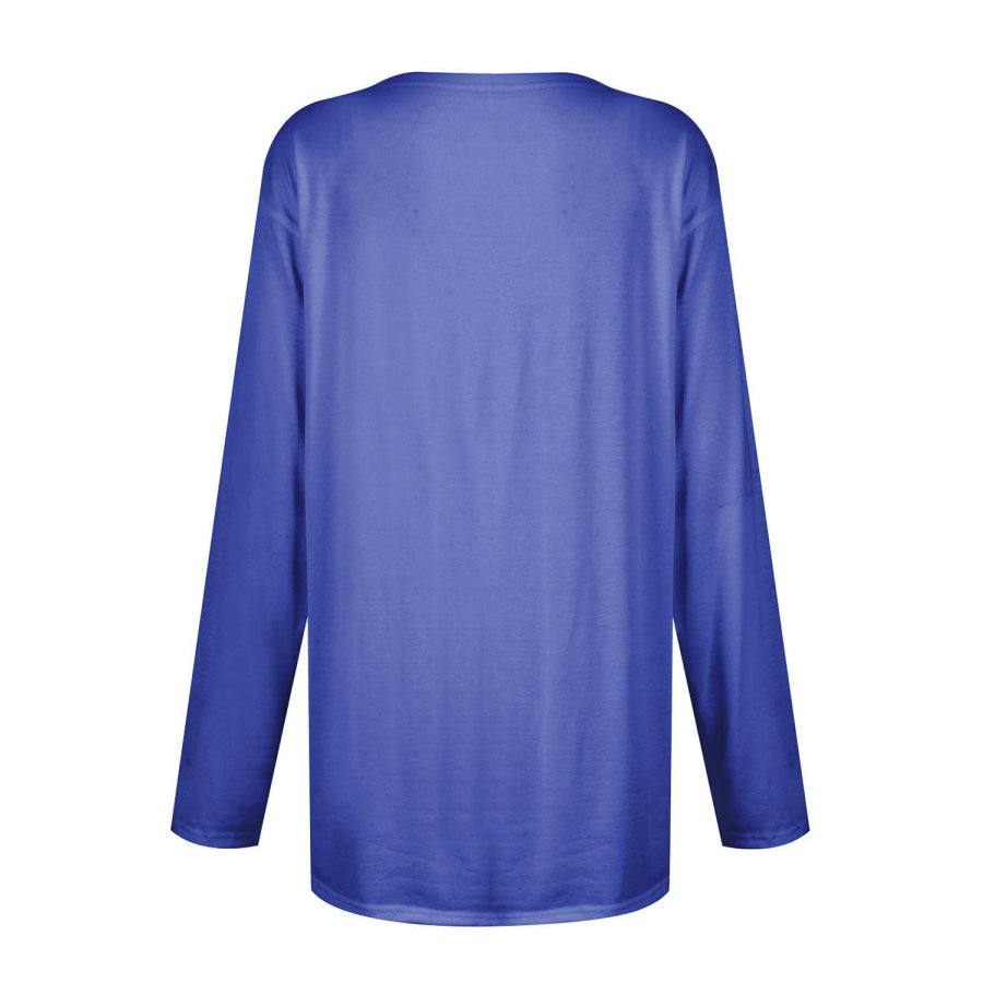 Full Size Pocketed Round Neck Long Sleeve T-Shirt Apparel and Accessories