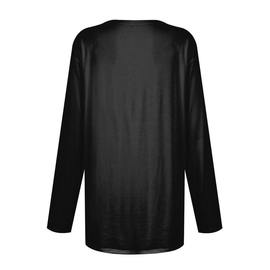 Full Size Pocketed Round Neck Long Sleeve T-Shirt Apparel and Accessories