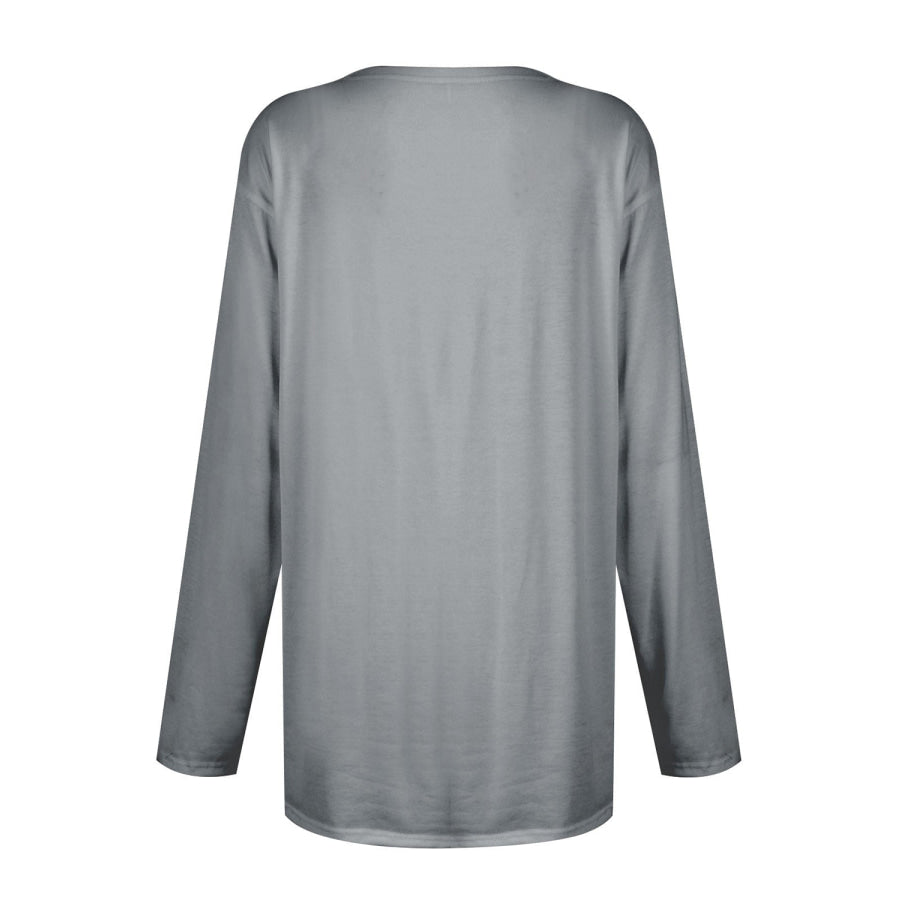 Full Size Pocketed Round Neck Long Sleeve T-Shirt Apparel and Accessories