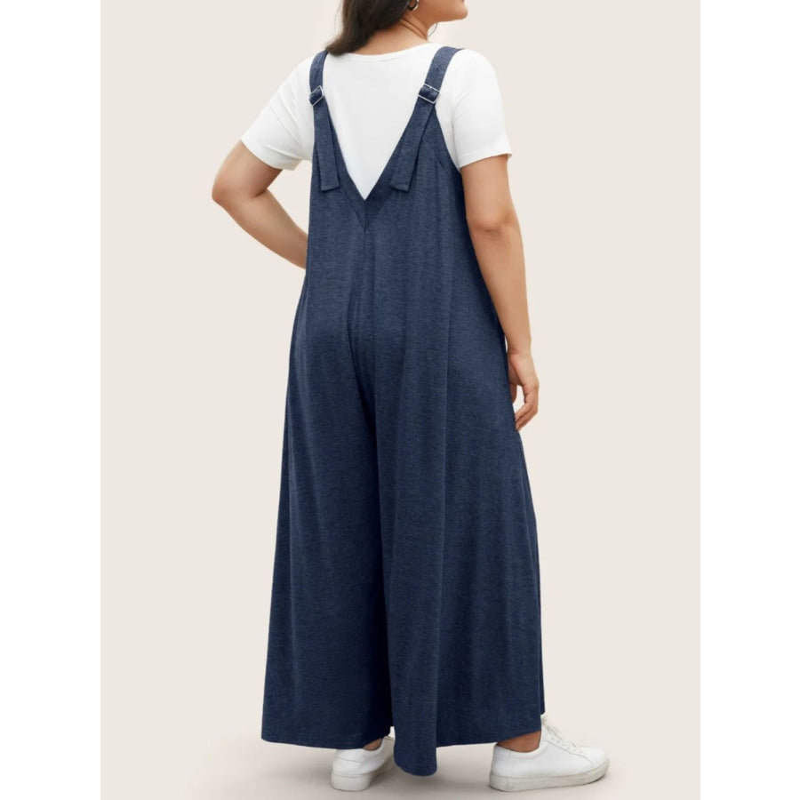 Full Size Pocketed Wide Leg Overalls Apparel and Accessories